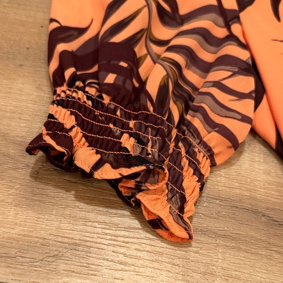 Alex Marie NWOT Tropical Orange Wrap Dress size 8 - Picture 7 of 11